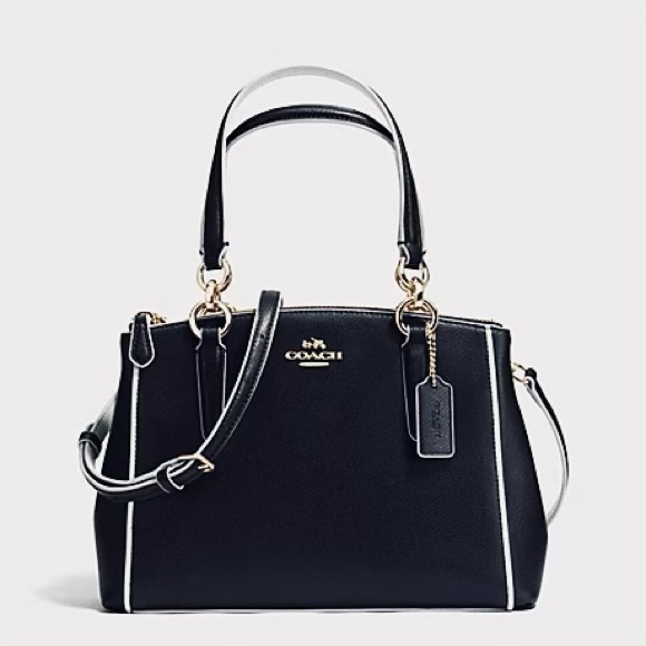Coach Handbags - COACH Navy Edgepaint Christie Crossgrain Leather Bag Crossbody Chalk Midnight
